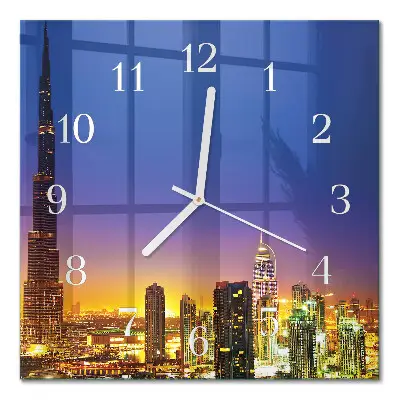 Stakleni četvrtasti sat Dubai Horizon