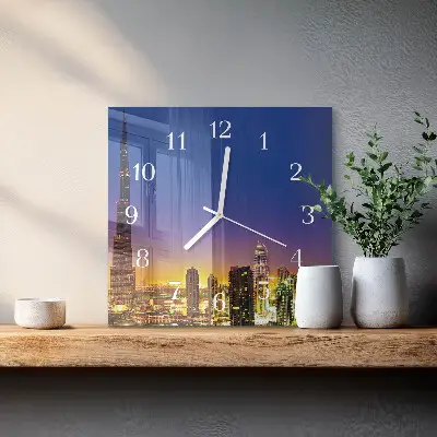 Stakleni četvrtasti sat Dubai Horizon