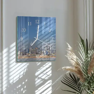 Stakleni četvrtasti sat Dubai Horizon