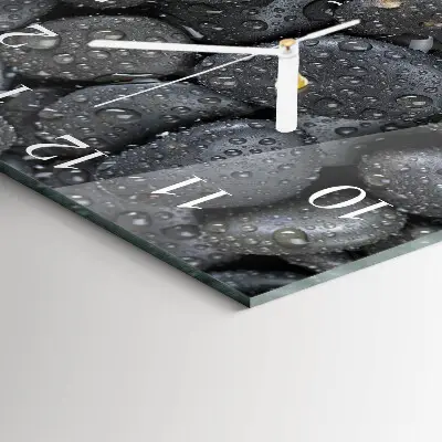 Stakleni četvrtasti sat Kamenje voda