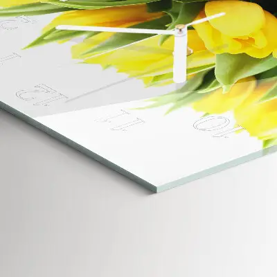 Stakleni četvrtasti sat Tulipani