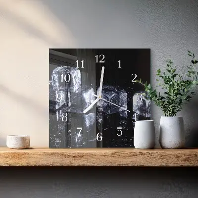 Stakleni četvrtasti sat Kockice leda