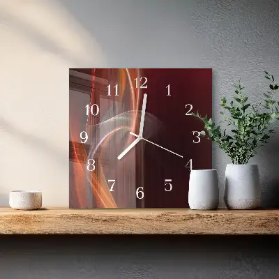 Stakleni četvrtasti sat Apstraktne linije