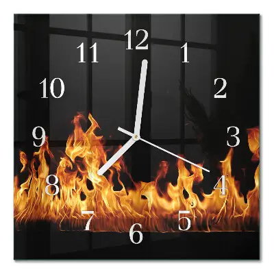 Stakleni četvrtasti sat Vatra