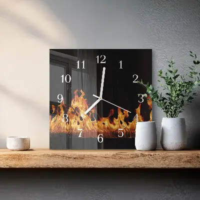 Stakleni četvrtasti sat Vatra
