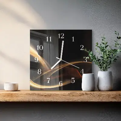 Stakleni četvrtasti sat Apstraktne linije