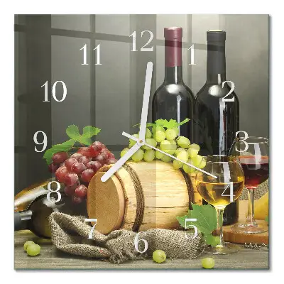 Stakleni četvrtasti sat Grožđe za vino