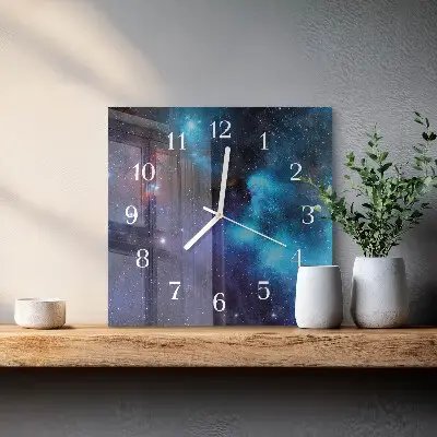 Stakleni četvrtasti sat Zvjezdano nebo