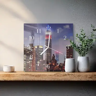 Stakleni četvrtasti sat Horizont