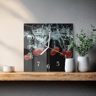 Stakleni četvrtasti sat Jagode