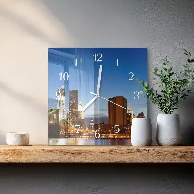 Stakleni četvrtasti sat Horizont