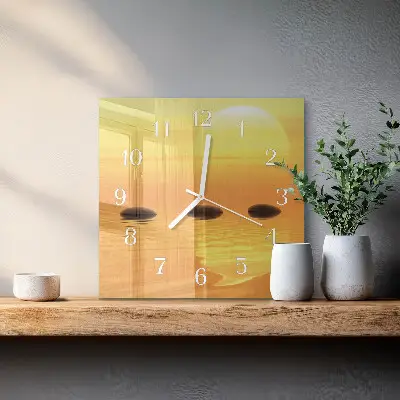 Stakleni četvrtasti sat Vodeno sunce