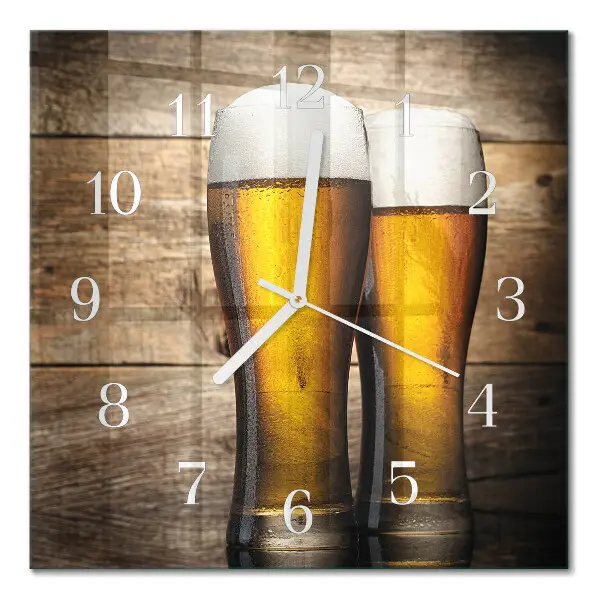 Stakleni četvrtasti sat Pivo