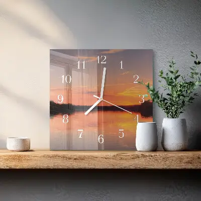 Stakleni četvrtasti sat Zalazak sunca