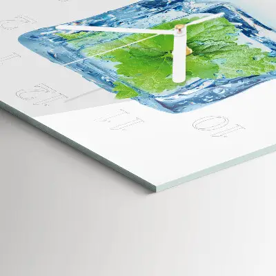 Stakleni četvrtasti sat Ledena metvica