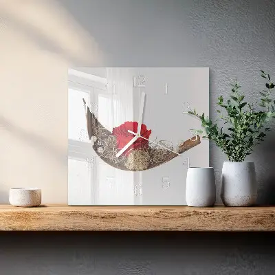 Stakleni četvrtasti sat Ruža
