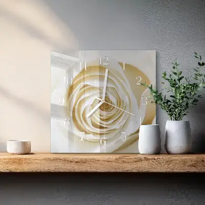 Stakleni četvrtasti sat Ruža