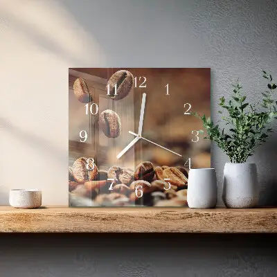 Stakleni četvrtasti sat Zrna kave