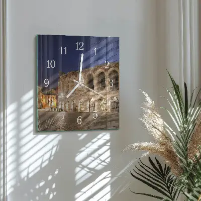 Stakleni četvrtasti sat Noćno svjetlo