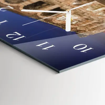 Stakleni četvrtasti sat Noćno svjetlo