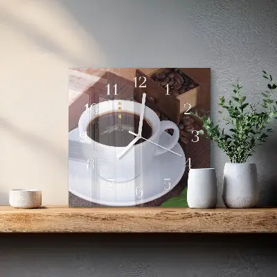 Stakleni četvrtasti sat Kava