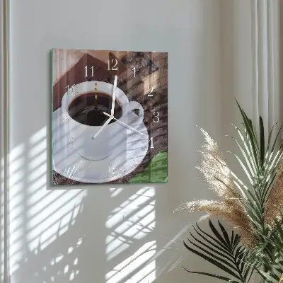 Stakleni četvrtasti sat Kava