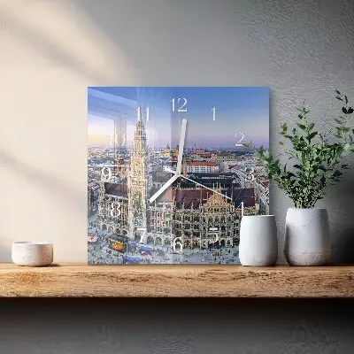 Stakleni četvrtasti sat Horizont