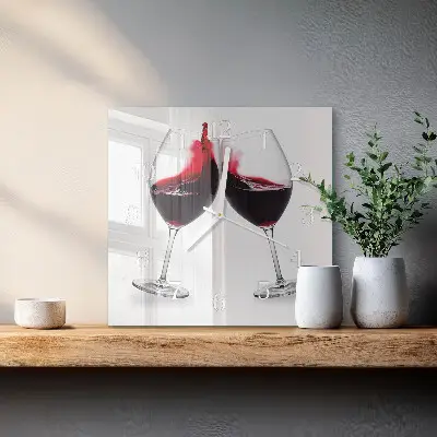 Stakleni četvrtasti sat Vino
