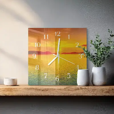 Stakleni četvrtasti sat Zalazak sunca