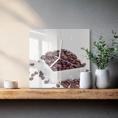 Stakleni četvrtasti sat Zrna kave