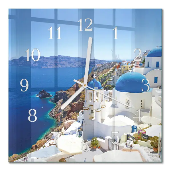 Stakleni četvrtasti sat Santorini