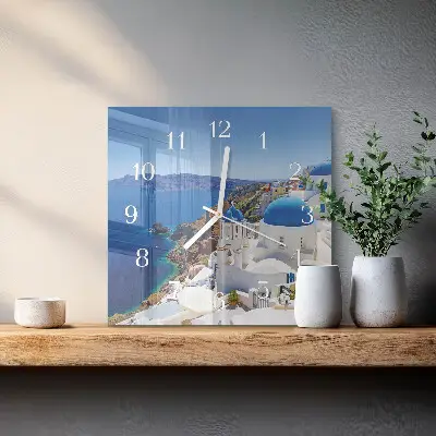 Stakleni četvrtasti sat Santorini