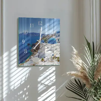 Stakleni četvrtasti sat Santorini