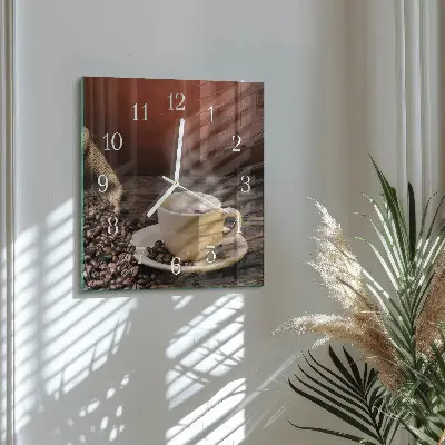 Stakleni četvrtasti sat Kava