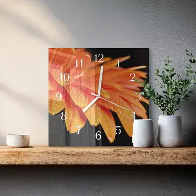 Stakleni četvrtasti sat Gerbera