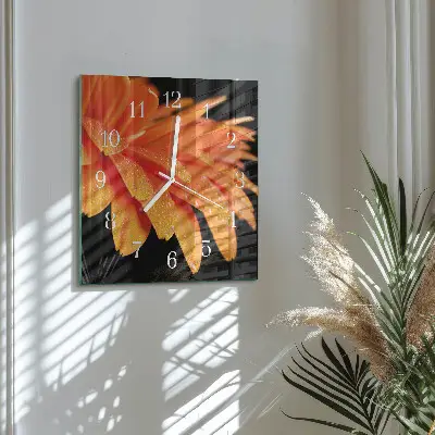 Stakleni četvrtasti sat Gerbera