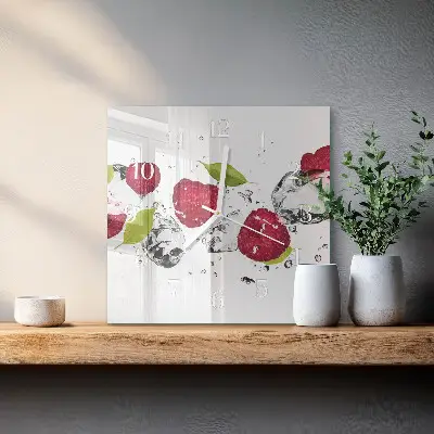 Stakleni četvrtasti sat Maline
