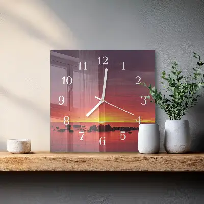 Stakleni četvrtasti sat Zalazak sunca