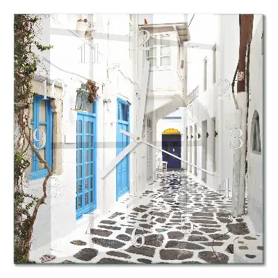 Stakleni četvrtasti sat Santorini