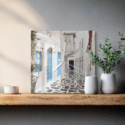 Stakleni četvrtasti sat Santorini