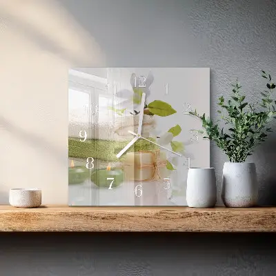Stakleni četvrtasti sat Spa sapun