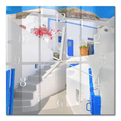 Stakleni četvrtasti sat Santorini