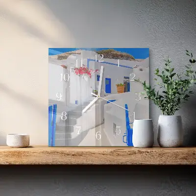 Stakleni četvrtasti sat Santorini