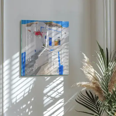 Stakleni četvrtasti sat Santorini
