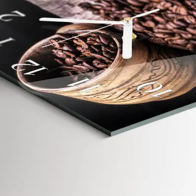 Stakleni četvrtasti sat Zrna kave