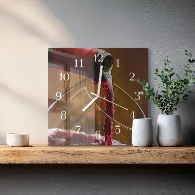 Stakleni četvrtasti sat Vino