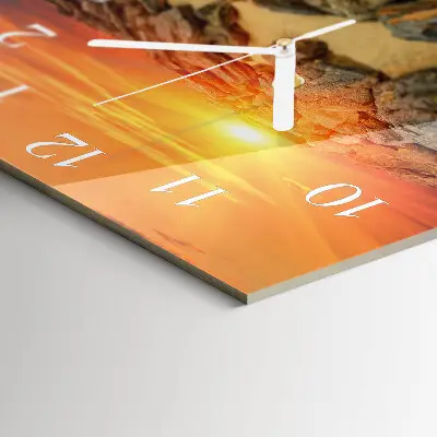 Stakleni četvrtasti sat Zalazak sunca