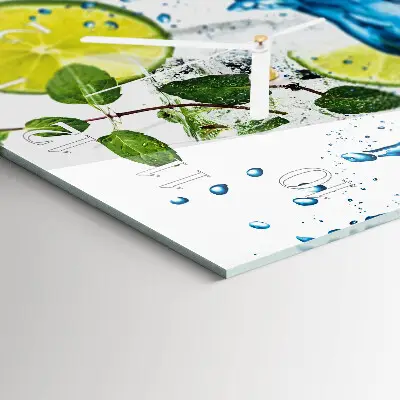 Stakleni četvrtasti sat Limeta i menta