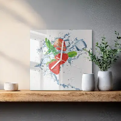 Stakleni četvrtasti sat Jagode