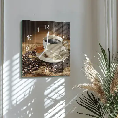 Stakleni četvrtasti sat Kava